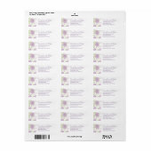 Lavender Purple Rose Wedding Return Address Labels ラベル (フルシート)
