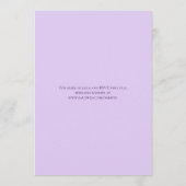 Lavender Purple Rose Wedding Save the Date 招待状 (裏面)