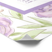 Lavender Purple Rose Wedding Seating Chart ポスター (角)
