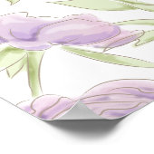 Lavender Purple Rose Wedding Seating Chart ポスター (角)