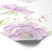 Lavender Purple Rose Wedding Seating Chart ポスター (角)