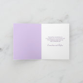 Lavender Purple Rose Wedding Thank You Cards 招待状 (内部)