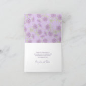 Lavender Purple Rose Wedding Thank You Cards 招待状 (内部)