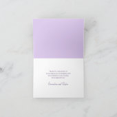 Lavender Purple Rose Wedding Thank You Note Card 招待状 (内部)