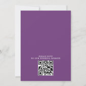 Lavender Purple Watercolor Budget QR Code Wedding 招待状 (裏面)