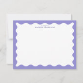 Lavender Purple Wavy Frame Note Card 招待状 (正面)