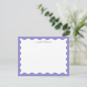 Lavender Purple Wavy Frame Note Card 招待状 (スタンド正面)