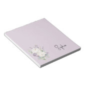 Lavender Purple White flowers ノートパッド (アングル)