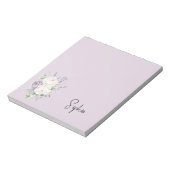Lavender Purple White flowers ノートパッド (回転)