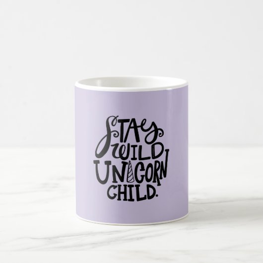 Lavender Purple Wild Unicorn コーヒーマグカップ (中央)