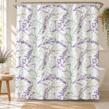 Lavender Purple Wildflower Hand Drawn Leaves