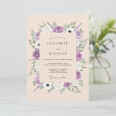 Lavender Radiant Botanical Wedding 招待状 (スタンド正面)