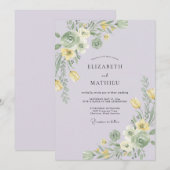 Lavender Radiant Spring Wedding 招待状 (正面/裏面)
