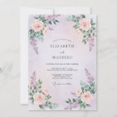 Lavender Resplendent Spring Wedding 招待状 (正面)