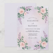 Lavender Resplendent Spring Wedding 招待状 (正面/裏面)