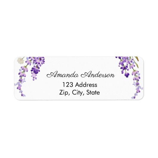 Lavender return address label ラベル (正面)