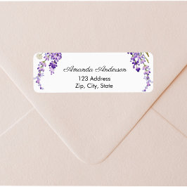 Lavender return address label ラベル