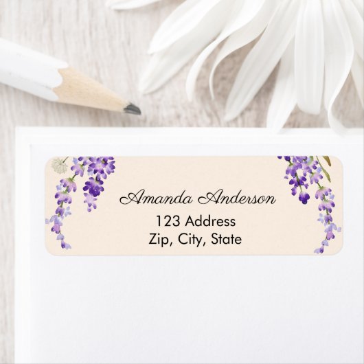 Lavender return cream address label ラベル (インサイチュ)