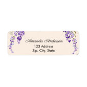 Lavender return cream address label ラベル (正面)