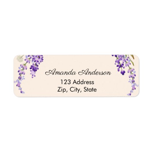 Lavender return cream address label ラベル (正面)