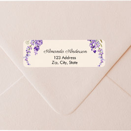 Lavender return cream address label ラベル