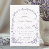 Lavender Romantic Botanical Arch Garden Wedding 招待状