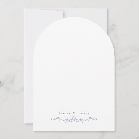  Lavender Romantic Botanical Garden Wedding Arch 招待状 (裏面)