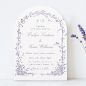  Lavender Romantic Botanical Garden Wedding Arch 招待状