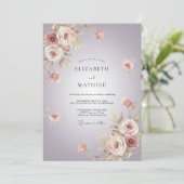Lavender Romantic Floral Flourish Wedding 招待状 (スタンド正面)