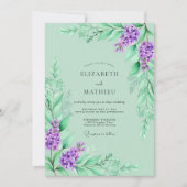 Lavender Romantic Spring Wedding 招待状 (正面)