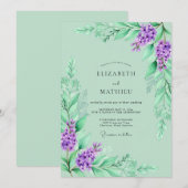 Lavender Romantic Spring Wedding 招待状 (正面/裏面)
