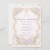 Lavender Rose Baroque Bridal Shower 招待状 (正面)
