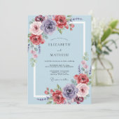Lavender Rose Botanical Whimsy Wedding 招待状 (スタンド正面)