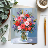 Lavender Rose Bouquet | Flowers Painting Floral ポストカード