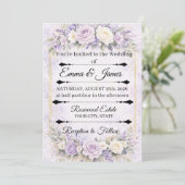 lavender Rose Floral wedding invitation 招待状 (スタンド正面)