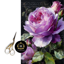 Lavender Rose Flower Decoupage 薄葉紙