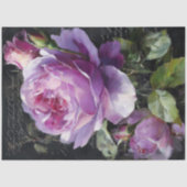 Lavender Rose Flower Decoupage 薄葉紙 (正面)