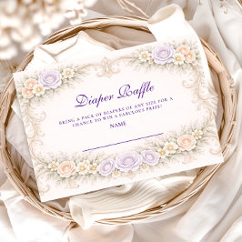 Lavender Rose Ornate Diapper Raffle エンクロージャーカード