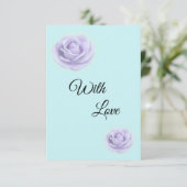 Lavender Rose W/Blue Wedding Enclosure Card エンクロージャーカード (スタンド正面)