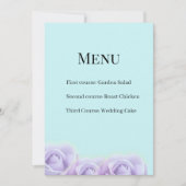 Lavender Rose Wedding Menu Card 招待状 (正面)