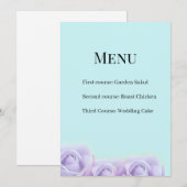 Lavender Rose Wedding Menu Card 招待状 (正面/裏面)