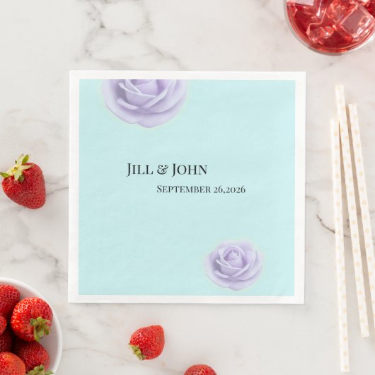 Lavender Rose Wedding Napkins (インサイチュ)