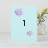 Lavender Rose Wedding Table Numbers 招待状 (スタンド正面)