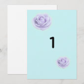 Lavender Rose Wedding Table Numbers 招待状 (正面/裏面)