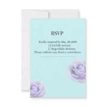  Lavender Rose With Blue Wedding RSVP