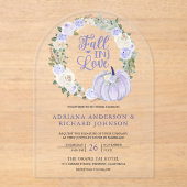 Lavender Roses Pumpkin Wedding アクリル招待状 (正面)
