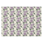 Lavender Roses With Silver And Green Leaves  テーブルクロス (正面(横))