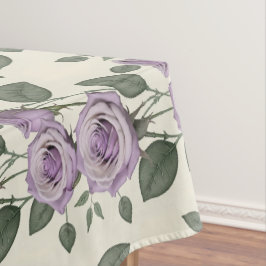 Lavender Roses With Silver And Green Leaves  テーブルクロス