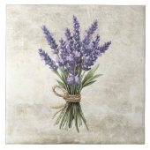 Lavender Rustic Floral Faux Ceramic Tile タイル (正面)