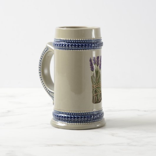 Lavender Sage Bundle Ceramic Beer Stein ビールジョッキ (正面左)